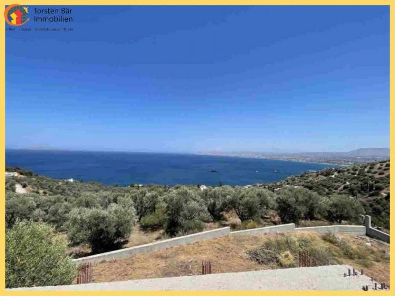 Rodia-Heraklion Kreta, Rodia (Heraklion) Villa im Rohbau mit Panorama-Meerblick Haus kaufen